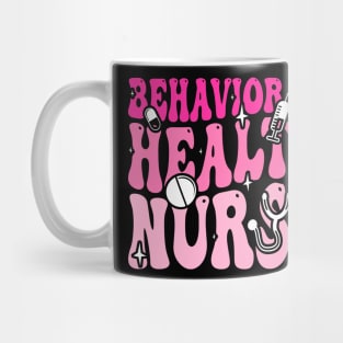 Cute Behavioral Health Nurse Groovy Retro Pink Mug